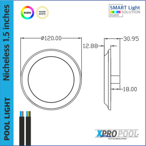 Ultradünne Pool-Lampe 120x13 mm ABS 6W | Warmweiß - RGB