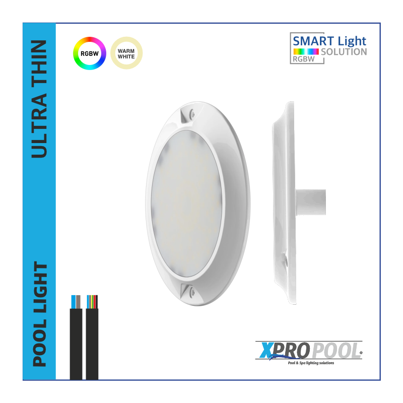 Lámpara de piscina ultra fina 120x13 mm ABS 6W | Blanco cálido - RGB