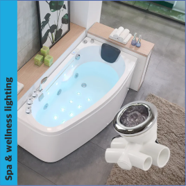 Vaporisateur flexible en ABS avec lumière LED RGB pour bain à remous et hot tub - 12V AC/DC