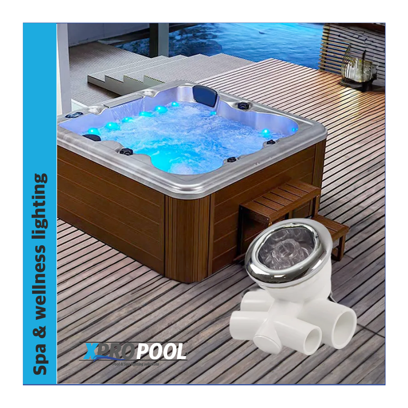 Vaporisateur flexible en ABS avec lumière LED RGB pour bain à remous et hot tub - 12V AC/DC