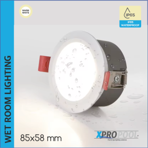 Wasserdichter Einbaustrahler für Feuchträume - Warmweiß, IP65, 85xH58mm ,12w