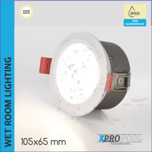 Waterproof Recessed Spot for Wet Spaces - Warm White, IP65, 105xH65mm,18w