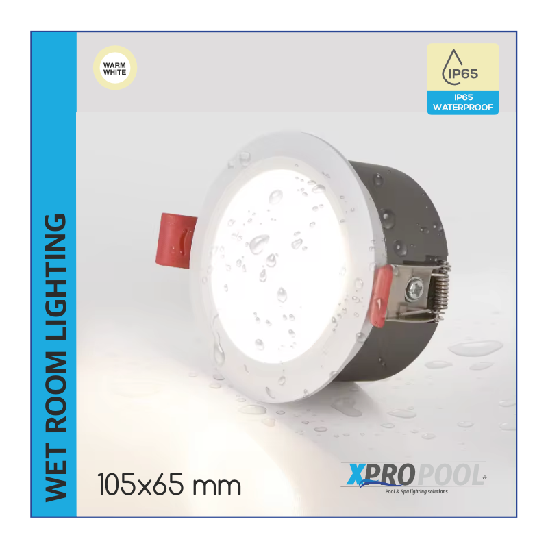 Waterdichte Inbouwspot voor Natte Ruimtes - Warm Wit, IP65, 105xH65mm,18w
