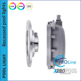 PROLINE | 270 MM | Acero inoxidable 316L Foco empotrable piscina | Blanco cálido - RGB - RGB+W
