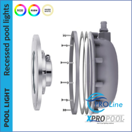 PROLINE | 270 MM | RVS 316L Inbouwzwembadlamp | Warm wit - RGB - RGB+W PROLINE | 270 MM | RVS 316L Inbouwzwembadlamp | Warm wit - RGB - RGB+W