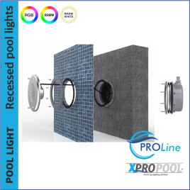 PROLINE | 270 MM | Edelstahl 316L Pool-Einbauleuchte | Warmweiß - RGB - RGB+W