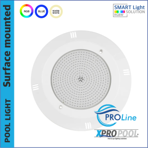 PROLINE | Surface-mounted pool light 290x34mm WARM WHITE / BLUE / RGB 25w-35w