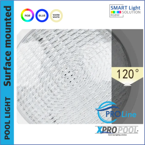 PROLINE | Surface-mounted pool light 290x34mm WARM WHITE / BLUE / RGB 25w-35w