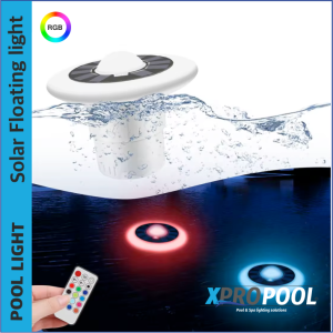 Solar floating Rgb pool light with thermostat and remote control