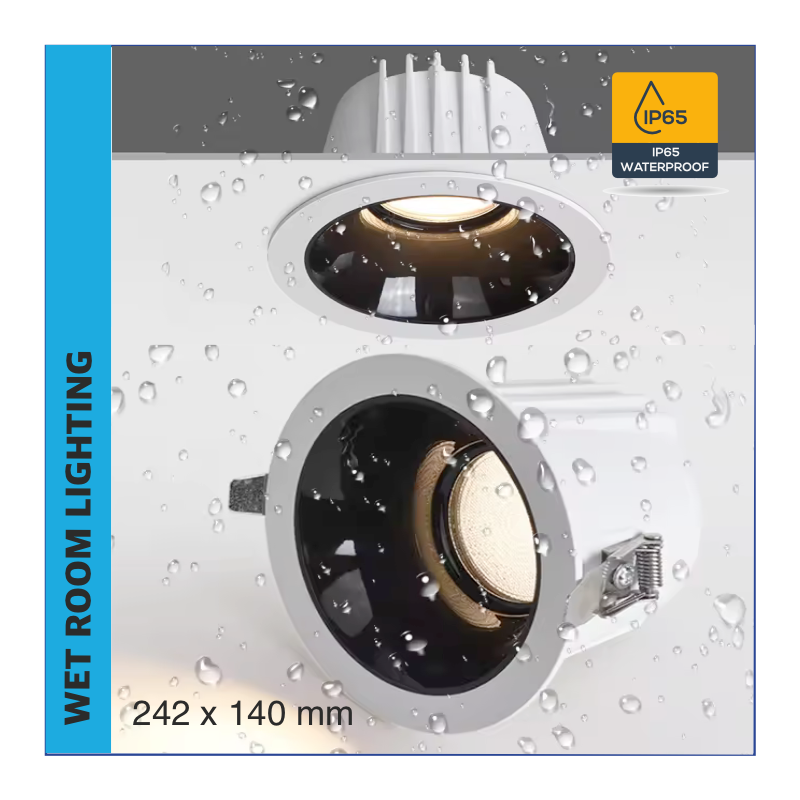 Professionele ip65 inbouwspot voor grote natte ruimte - Warm Wit, 180xH104mm, 50w