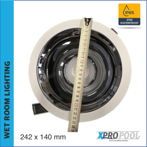 Professioneller IP65 Einbaustrahler für große Feuchträume - Warmweiß, 180xH104mm, 50W