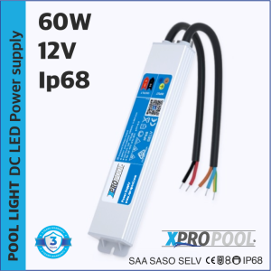XPRO POOL | Fuente de alimentación LED impermeable Super Slim IP68 12v 60w