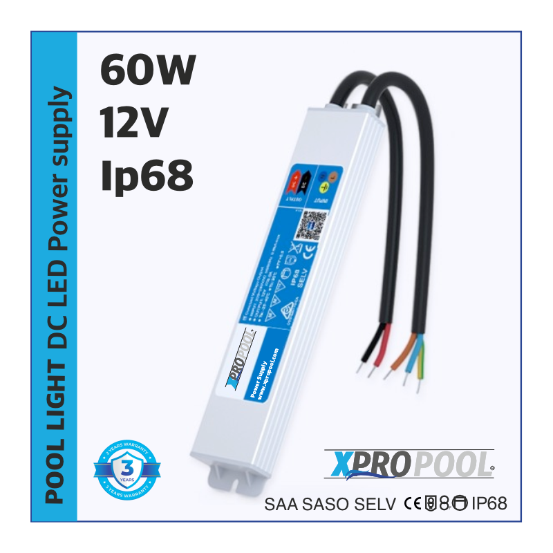 XPRO POOL | LED voeding waterproof Super Slim IP68 12v 60w
