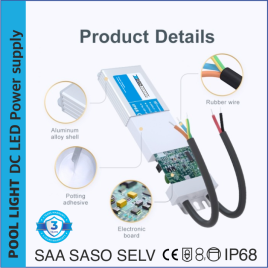 XPRO POOL | LED voeding waterproof Super Slim IP68 24v 60w