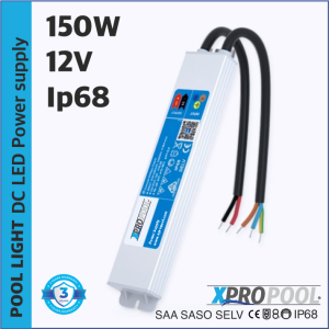 XPRO POOL | Fuente de alimentación LED impermeable Super Slim IP68 12v 150w