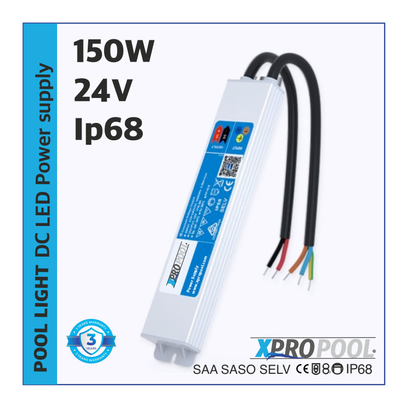 XPRO POOL | LED power supply waterproof Super Slim IP68 24v 150w