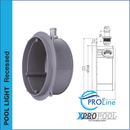 PROLINE | 190mm inox 316L Lumière encastrée pour piscine | Blanc chaud - RGB