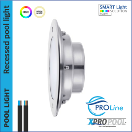 PROLINE | 160mm Edelstahl 316L Pool-Einbauleuchte | Warmweiß - RGB