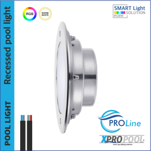 PROLINE | Lámpara empotrable para piscina 160mm acero inoxidable 316L | Blanco cálido - RGB