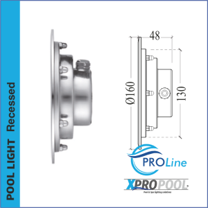 PROLINE | 160mm Edelstahl 316L Pool-Einbauleuchte | Warmweiß - RGB