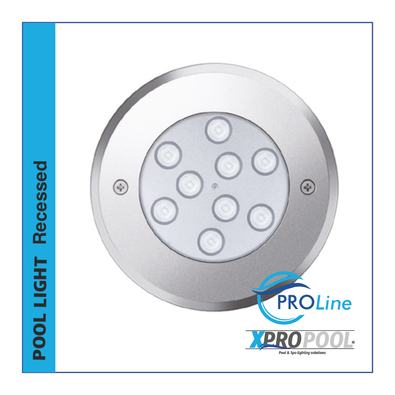 PROLINE | 160mm RVS 316L Inbouwzwembadlamp | Warm wit - RGB PROLINE | 160mm RVS 316L Inbouwzwembadlamp | Warm wit - RGB