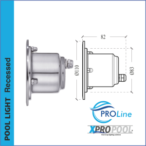PROLINE | 110 mm RVS 316L Inbouwzwembadlamp | Warm wit - RGB
