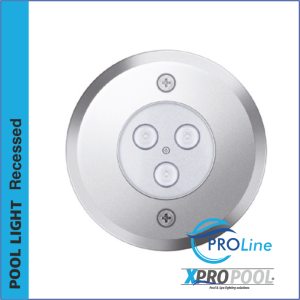 PROLINE | 110 mm RVS 316L Inbouwzwembadlamp | Warm wit - RGB