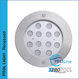 PROLINE | 180 mm RVS 316L Inbouwzwembadlamp | Wand / Vloer | Warm wit - RGB