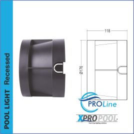 PROLINE | 180 mm acero inoxidable 316L Foco empotrable piscina | Pared/Piso | Blanco cálido - RGB | 12W
