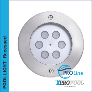 PROLINE | 150 mm RVS 316L Inbouwzwembadlamp | Wand / Vloer | Warm wit - RGB | 6W