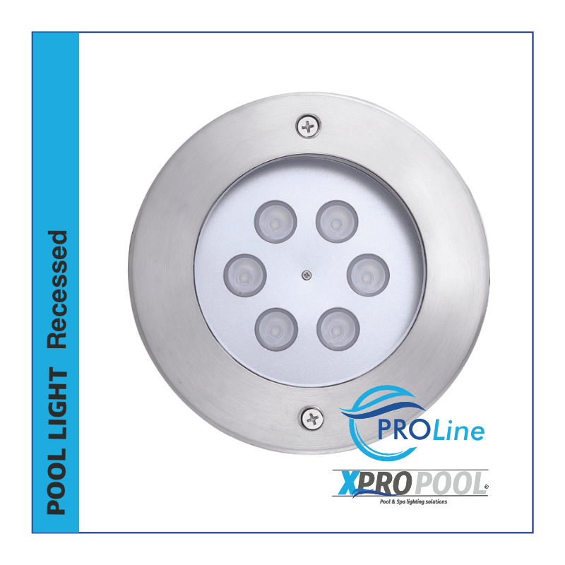PROLINE | 150 mm acero inoxidable 316L Foco empotrable piscina | Pared/Piso | Blanco cálido - RGB | 6 W PROLINE | 150 mm acero inoxidable 316L Foco empotrable piscina | Pared/Piso | Blanco cálido - RGB | 6 W