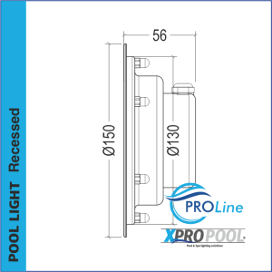 PROLINE | 150 mm RVS 316L Inbouwzwembadlamp | Wand / Vloer | Warm wit - RGB | 6W