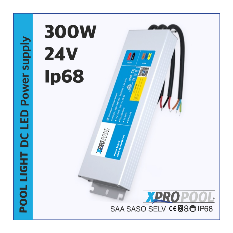XPRO POOL | LED voeding waterproof Super Slim IP68 24v 300w