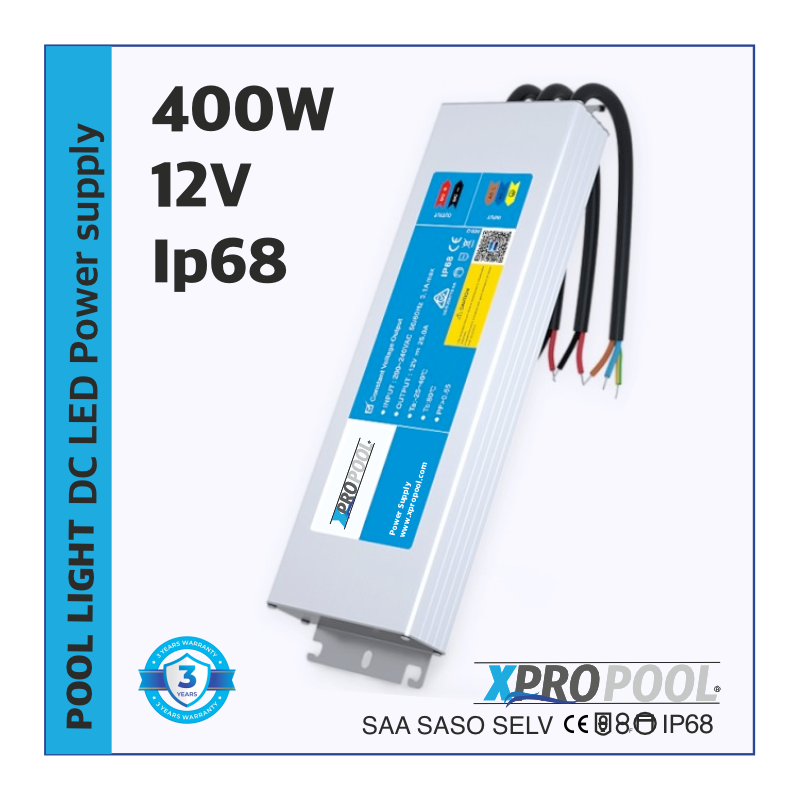 XPRO POOL | Alimentation LED étanche Super Slim IP68 12v 400w XPRO POOL | Alimentation LED étanche Super Slim IP68 12v 400w