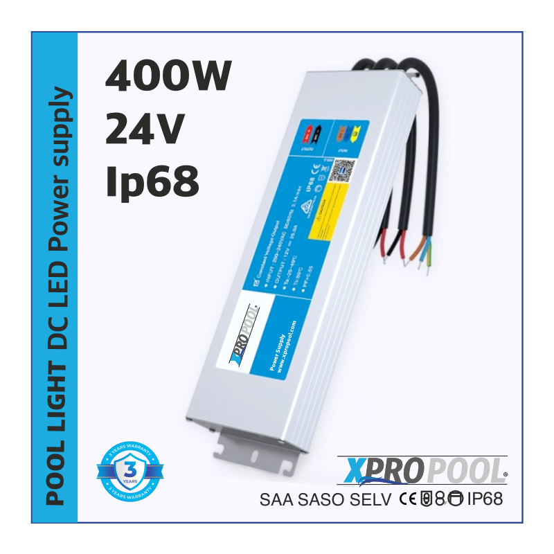 XPRO POOL | LED voeding waterproof Super Slim IP68 24v 400w