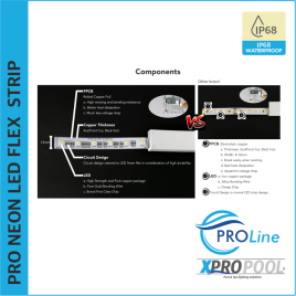 PROLINE | NEON FLEX LED STRIP silicone IP68 for swimming pool 13.5X13.5 custom-made