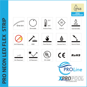 PROLINE | NEON FLEX LED STRIP silicone IP68 for swimming pool 13.5X13.5 custom-made