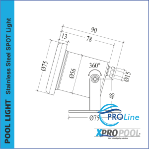 PRO LINE | Spot sous-marin de 75 mm en acier inoxydable | 6W - 9W