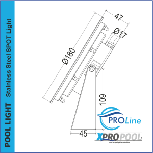 PRO LINE | Foco sumergible inoxidable | 180 mm | 12w -18w - 25w