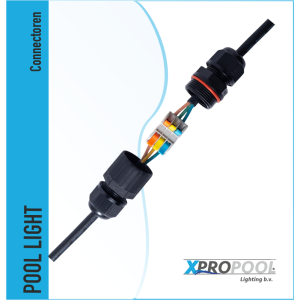 XPRO POOL | Conector de cable estanco con conector rápido de 3 pines IP68