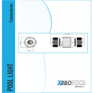 XPRO POOL | Conector de cable estanco con conector rápido de 3 pines IP68