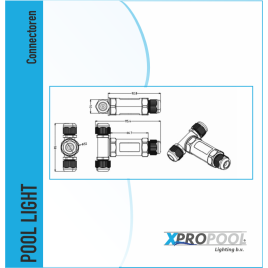XPRO POOL | Connecteur étanche avec jonction en T à 5 broches 5 conducteurs IP 68