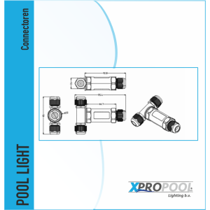 XPRO POOL | Wasserdichte Kabelverbindung mit 5-poliger T-Verzweigung 5-Leiter IP 68