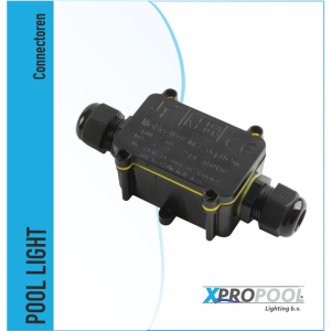 XPRO POOL | Abzweigdose 2fach IP68 wasserdicht Kabelstecker schwarz