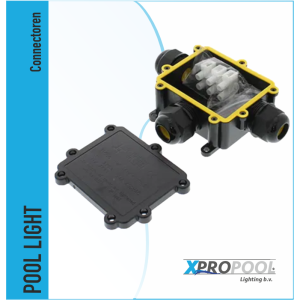 XPRO POOL | Welding box 3-gang IP68 waterproof cable connector black
