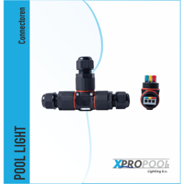 XPRO POOL | Connecteur étanche en T avec connecteur rapide à 3 broches