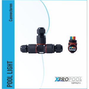 XPRO POOL | Connecteur étanche en T avec connecteur rapide à 3 broches