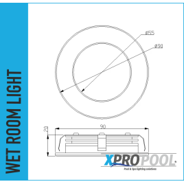 Foco empotrable para sauna acero inoxidable 6W D90x19MM IP67