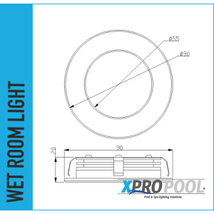 Spot encastré pour sauna en acier inoxydable 6W D90x19MM IP67