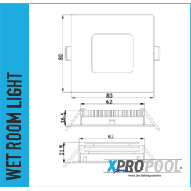 Foco empotrable para sauna acero inoxidable 6W D80x21MM IP67